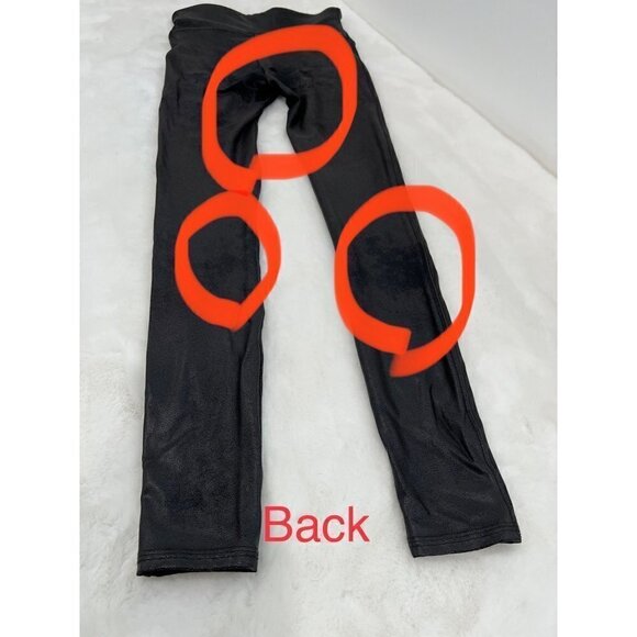 SPANX Size S Faux Leather Leggings Coated Black - Picture 3 of 16